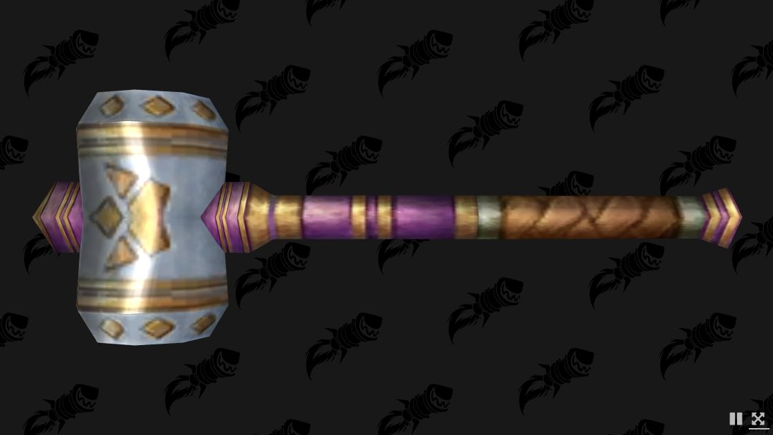 Verigan’s Fist mace shown in Wowhead’s database model viewer